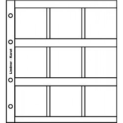 Feuilles numismatiques karat  pour 9 étuis carton 50 x 50 mm, avec intercalaire blanc, paquet de 5
