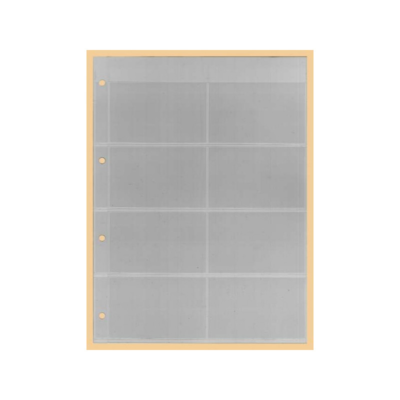 KOBRA-Feuille de classement pour télécartes à  8 poches, transparente