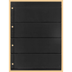 KOBRA-Feuille de classement pour timbres à  4 bandes recto-verso, noire