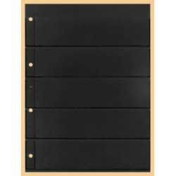 KOBRA-Feuille de classement pour timbres à  5 bandes recto-verso, noire