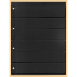 KOBRA-Feuille de classement pour timbres à  6 bandes recto-verso, noire