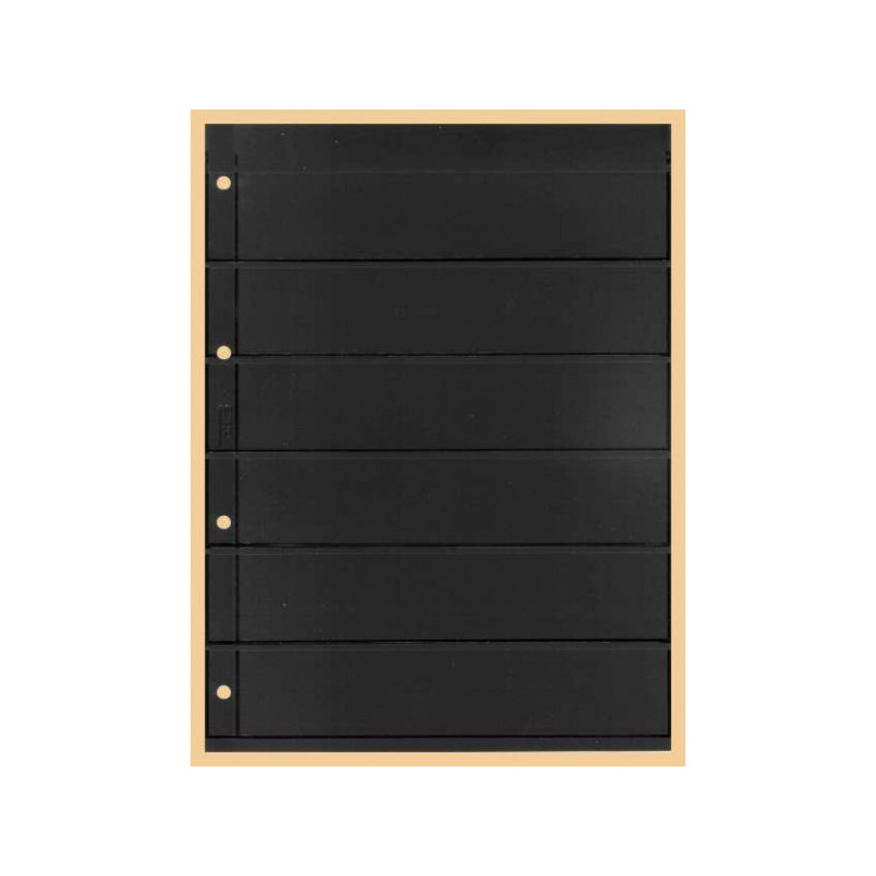 KOBRA-Feuille de classement pour timbres à  6 bandes recto-verso, noire