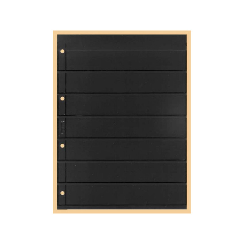 KOBRA-Feuille de classement pour timbres à  7 bandes recto-verso, noire