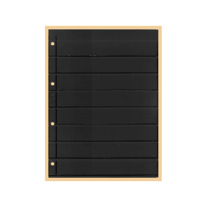 KOBRA-Feuille de classement pour timbres à  8 bandes recto-verso, noire