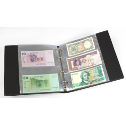 KOBRA-Album billets de banque avec 20 feuilles transparentes 210 x 230 à  2 et 3 poches - noir