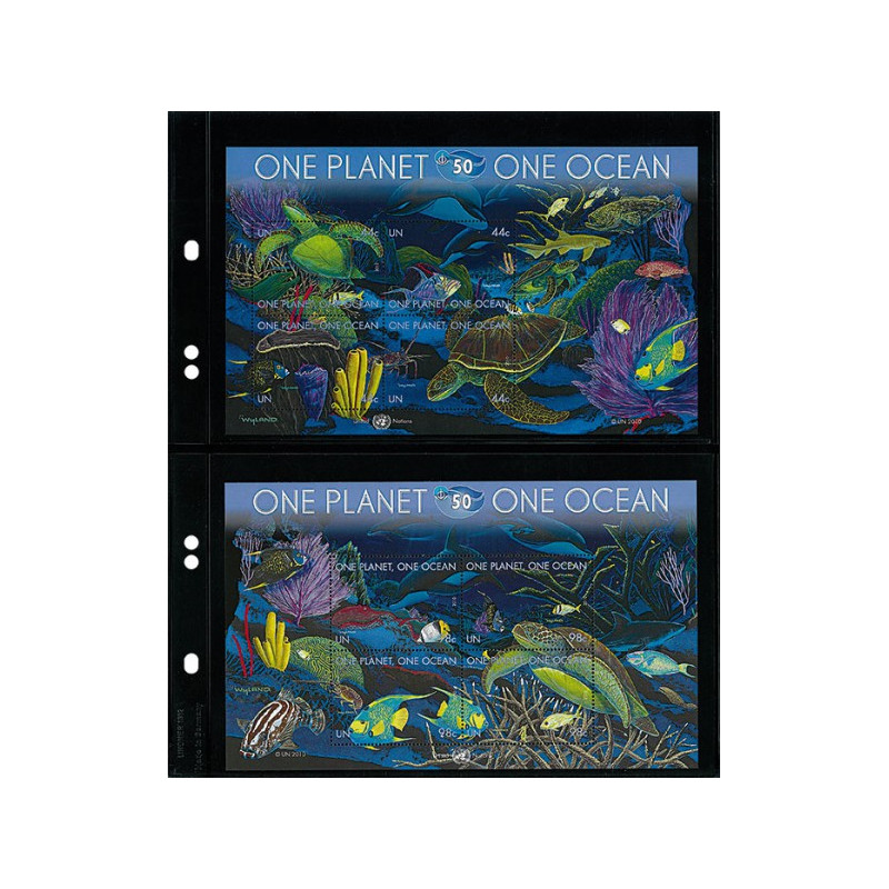 Feuilles Multi collect à  2 bandes (122 mm) par page, noires - paquet de 10