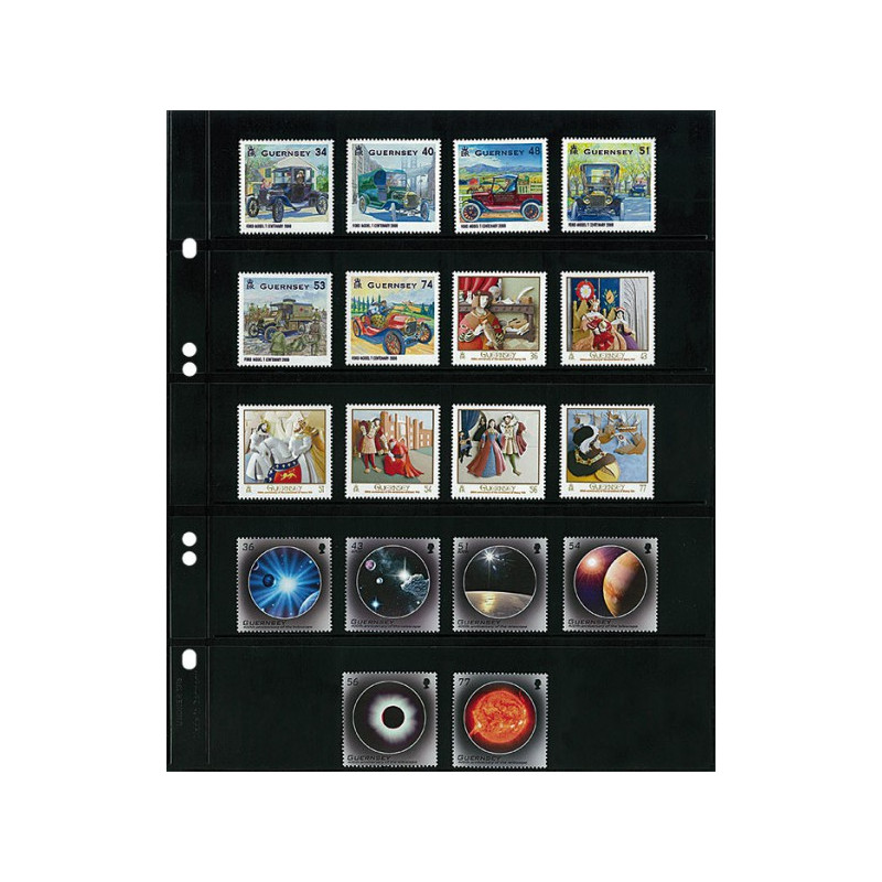 Feuilles Multi collect à  5 bandes (43 mm) par page, noires - paquet de 10