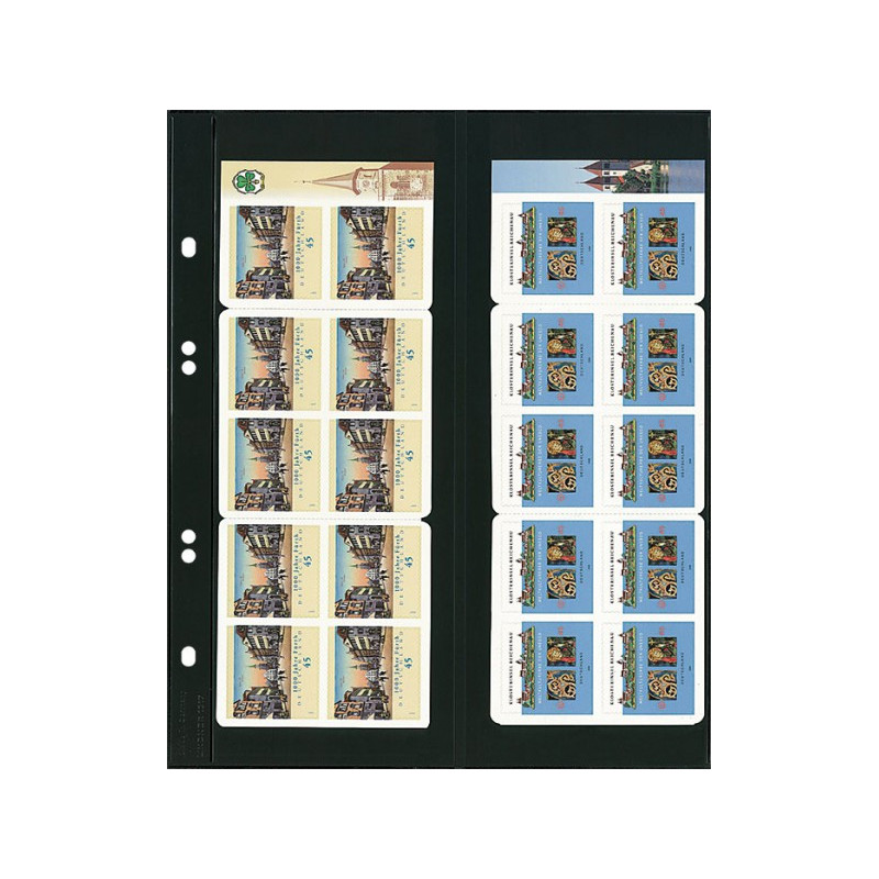 Feuilles Multi collect à  deux bandes verticales (91 mm) par page, noires - paquet de 10