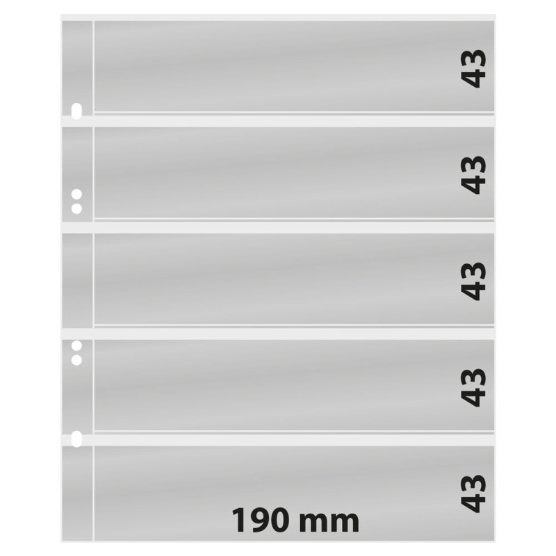 Feuilles Multi collect 5 bandes (43 mm), transparentes - paquet de 10