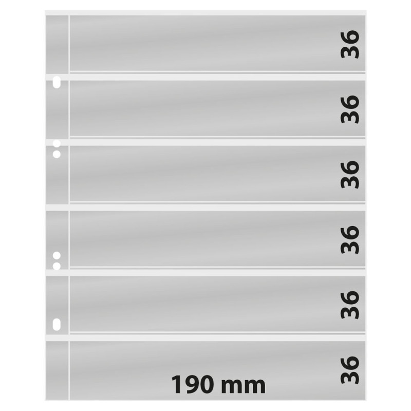 Feuilles Multi collect 6 bandes (36 mm), transparentes - paquet de 10