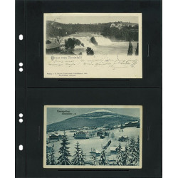 Feuilles Multi collect à  2 poches 152 x 112 mm par page, noires, paquet de 10