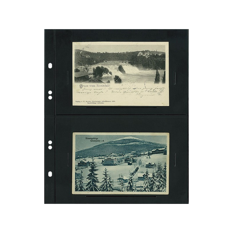 Feuilles Multi collect à  2 poches 152 x 112 mm par page, noires, paquet de 10