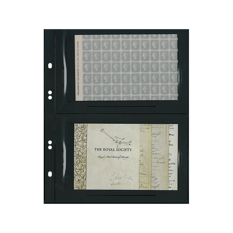 Feuilles Multi collect à  2 poches 168 x 112 mm par page, noires, paquet de 10