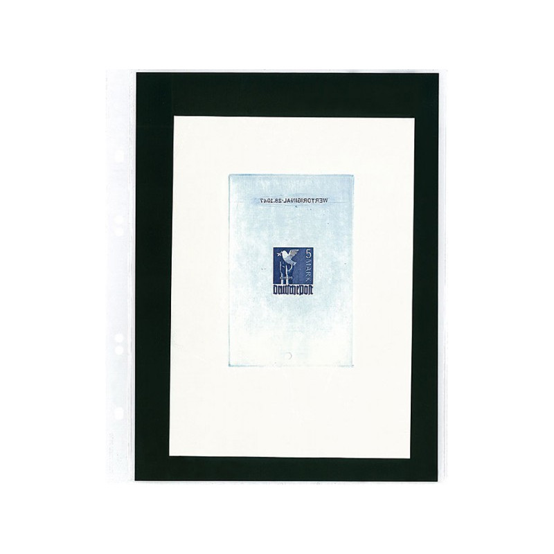 Feuilles Multi collect à  1 poche (185 x 250 mm), transparentes avec feuillets de séparation en plastique noir  - paquet de 1