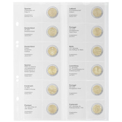 Multi collect Feuille numismatique pré-imprimée pour 2 Euro commémoratives: Espagne-Décembre 2014 à  France-Juillet 2015