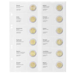 Multi collect Feuille numismatique pré-imprimée pour 2 Euro commémoratives: Estonie Janvier 2016 €“ Belgique Mai 2016