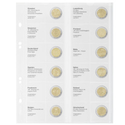 Multi collect Feuille numismatique pré-imprimée pour 2 Euro commémoratives: Slovaquie 2017 - Grèce 2017