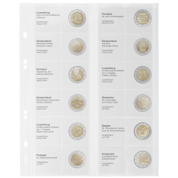 Multi Collect Feuille numismatique pré-imprimée pour 2 Euro commémoratives: Luxembourg 2006 €“ France 2008