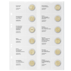 Multi collect Feuille numismatique pré-imprimée pour 2 Euro commémoratives: France 2018 - Belgique 2019