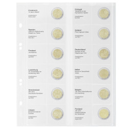 Multi collect Feuille numismatique pré-imprimée pour 2 Euro commémoratives: France 2021 - Finlande 2021