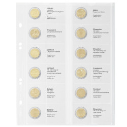 Multi collect Feuille numismatique pré-imprimée pour 2 Euro commémoratives: Lituanie 2021 €“ Slovénie 2022