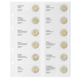 Multi collect Feuille numismatique pré-imprimée pour 2 Euro commémoratives: Allemagne 2022 €“ Luxembourg 2022