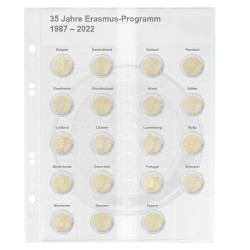 Multi Collect Feuille numismatique pré-imprimée pour 2 Euro commémoratives: Émissions communes "35 ans - Programme Erasmus 19