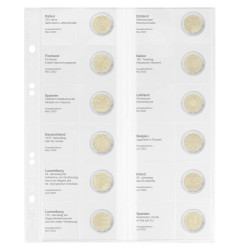 Multi collect Feuille numismatique pré-imprimée pour 2 Euro commémoratives:  Italie 2023 - Espagne 2023