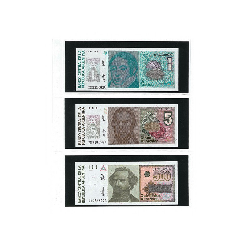 Feuilles Multi collect à  3 poches (185 x 80 mm), transparentes avec feuillets de séparation en plastique noir - paquet de 10