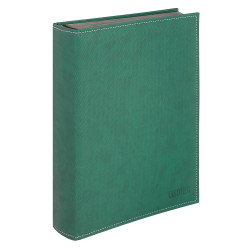Classeur DIAMANT pour timbres, vert, ouatiné, 60 pages noires, bandes transparentes, intercalaires cristal, 230 x 305 mm