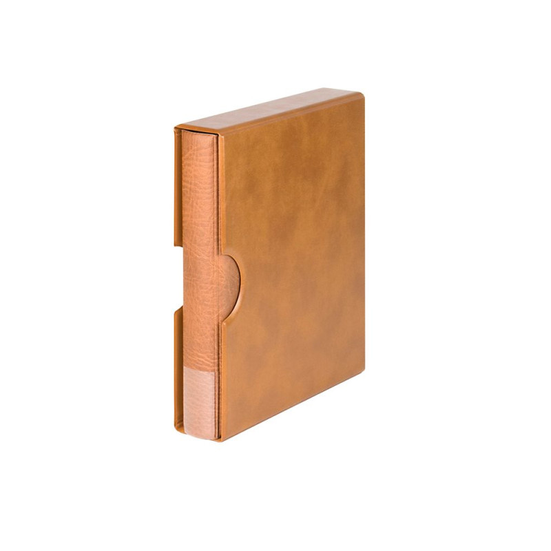 Reliure RONDO REGULAR vide, avec boitier de protection - brun clair