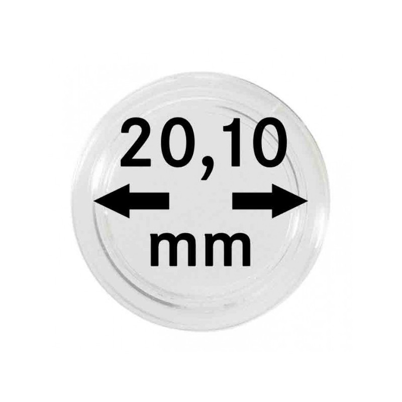 Capsules monnaies Ø intérieur 20,1 mm, hauteur intérieure 4,5 mm, paquet de 10