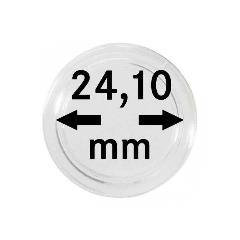 Capsules monnaies Ø intérieur 24,1 mm, hauteur intérieure 4,5 mm, paquet de 10