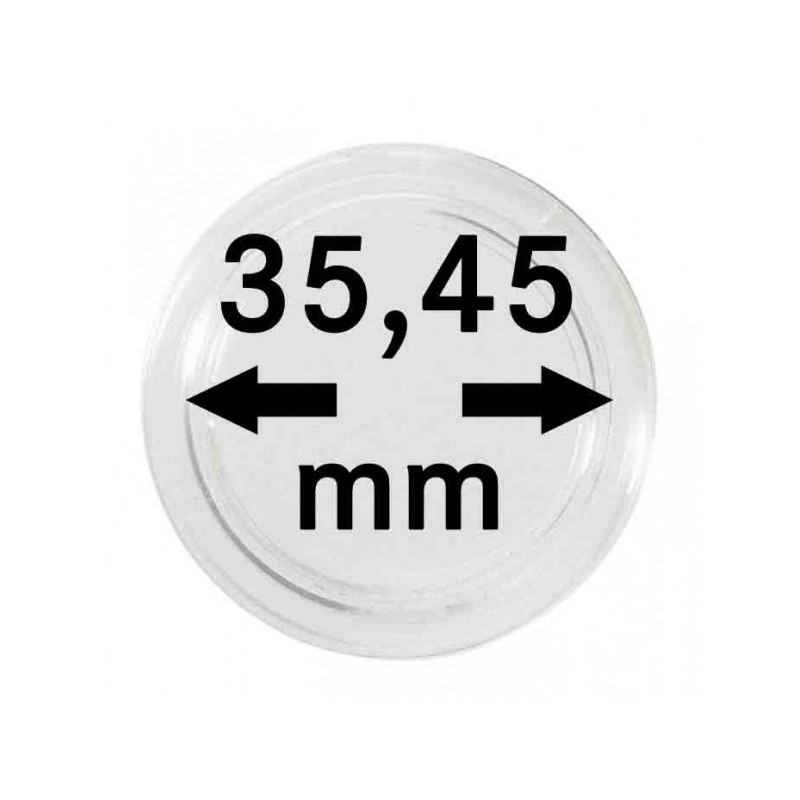 Capsules monnaies Ø intérieur 35,45 mm, hauteur intérieure 5,07 mm, paquet de 10