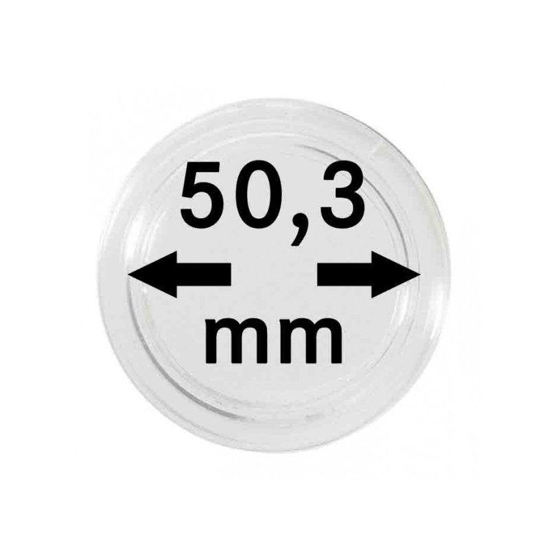 Capsules monnaies Ø intérieur 50,3 mm, hauteur intérieure 8,5 mm, paquet de 10