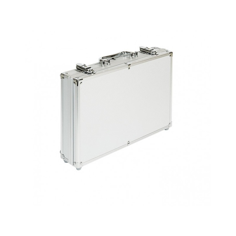 Valise ALU avec 5 plateaux bleu foncé pour 200 monnaies ou capsules jusqu'à  34 mm Ø