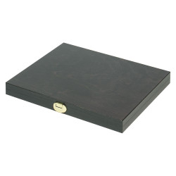 LINDNER Coffret numismatique bois massif CARUS-1 avec un plateau bleu foncé pour 30 monnaies/capsules jusqu'à  Ø ext. 38 mm