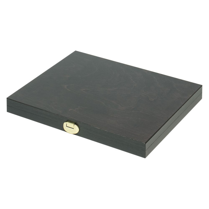 LINDNER Coffret numismatique bois massif CARUS-1 avec un plateau bleu foncé pour 20 monnaies/capsules jusqu'à  Ø ext. 47 mm