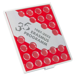 Box monnaies STANDARD, 2 Euro "35 Ans Programme Erasmus", avec capsules numismatiques