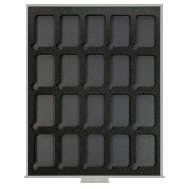 Box monnaies STANDARD VELOURS BLACK pour 20 capsules numismatiques rectangulaires S22552747P