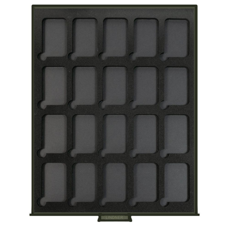 Box monnaies FUMÉ VELOURS BLACK pour 20 capsules numismatiques rectangulaires S22552747P