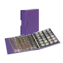 Album numismatique PUBLICA M COLOR avec 10 feuilles en 5 versions-Viola (violet) -  avec boitier de protection assorti