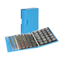 Album numismatique PUBLICA M COLOR avec 10 feuilles en 5 versions-Nautic (bleu) -  avec boitier de protection assorti