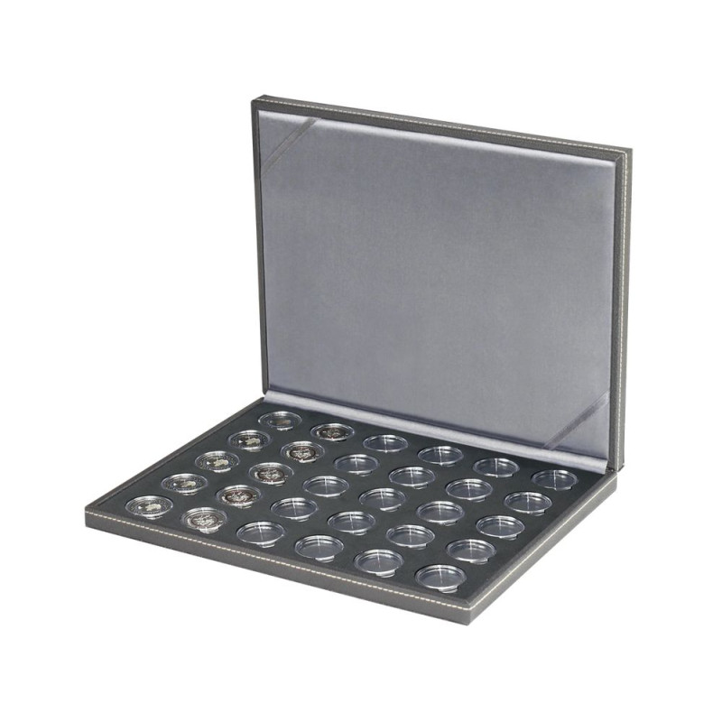 ÉDITION SPÉCIALE - Coffret numismatique NERA M VELOURS BLACK pour 30 monnaies de collection 5 Euro Allemagne - livré avec cap