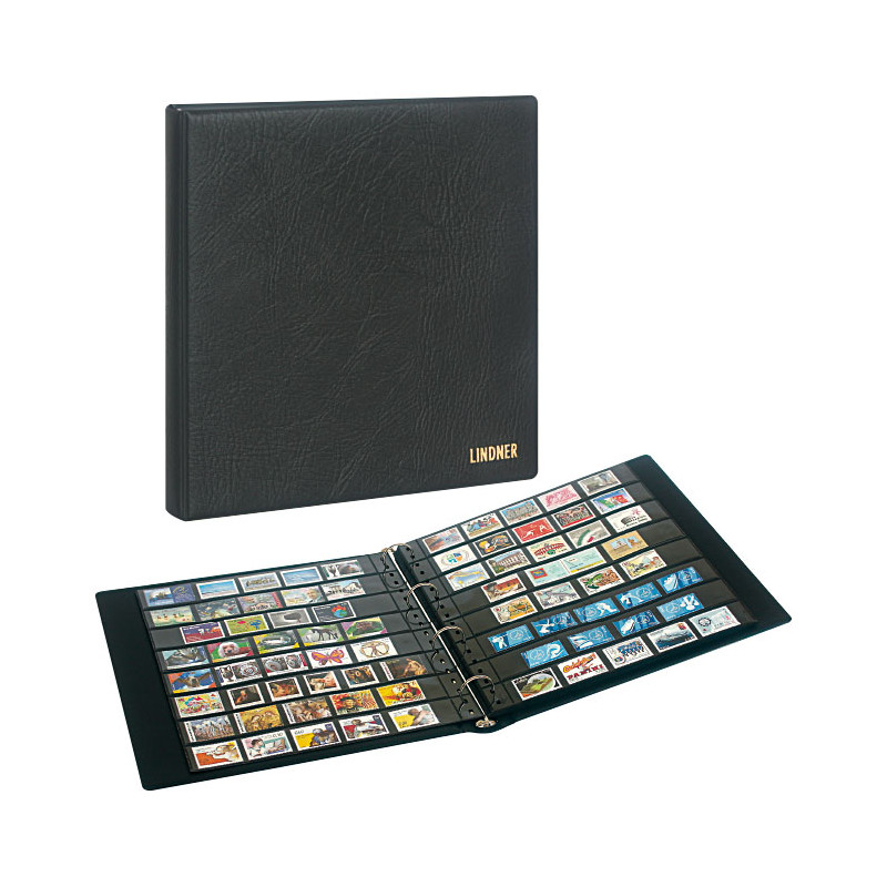 Set: Album pour timbres SRS avec 20 feuilles de classement noires et boitier de protection