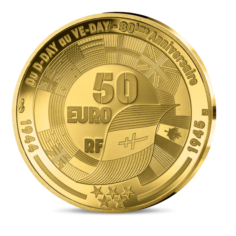 Monnaie de Paris 2025- 80 ANS DU V-E DAY- 50€ 1/4 oz Or BE - Soldat anglais