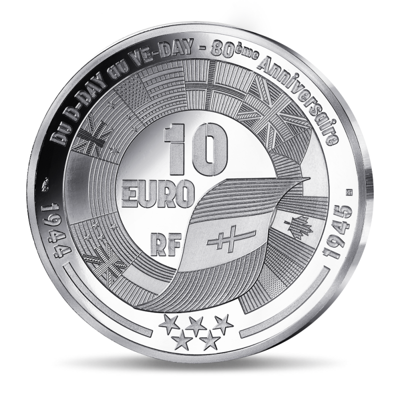 Monnaie de Paris 2025- 80 ANS DU V-E DAY- 10€ Argent BE - Soldat américain