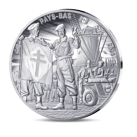 Collection complète 10€ - Monnaie de Paris 2025- 80 ANS DU V-E DAY- 4 x10€ Argent BE - Soldat français
