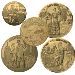 Monnaie de Paris 2025- Colletion complète - 80 ANS DU V-E DAY- 1/4€