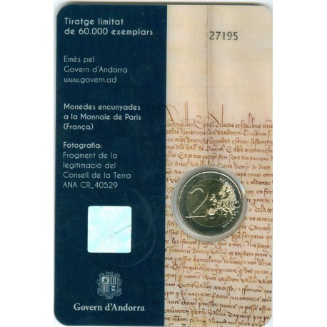 Andorre 2019 - 2 euro commémorative 600 ans